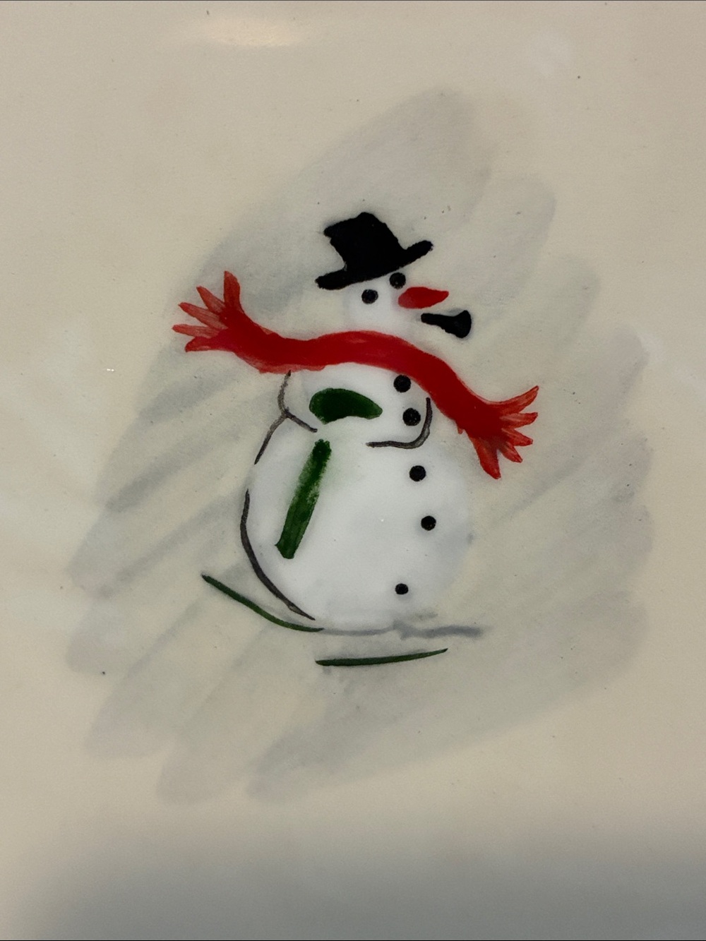 William Sonoma Snowman Plates, Set of Six, New in Box